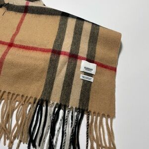 Burberry Beige and Black Checkered Scarf